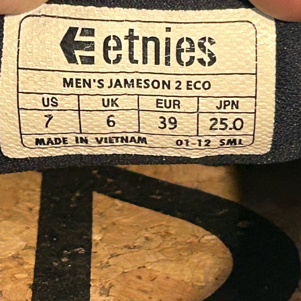 Etnies Jameson 2 Eco Navy Gum Skate Shoes Cork Insole Mens Size 7 - Picture 6 of 9